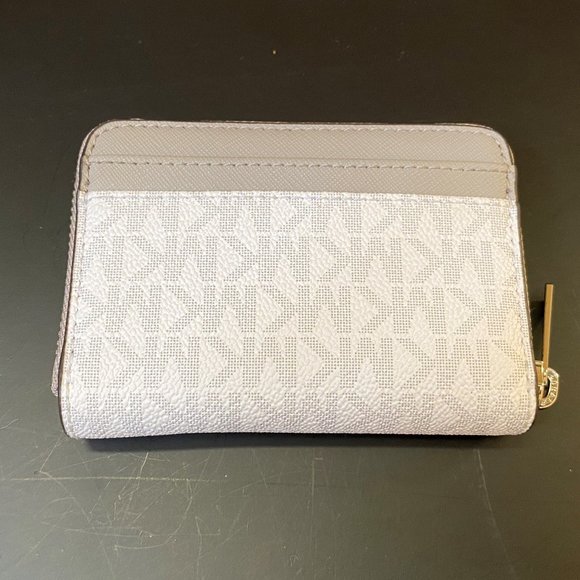 Michael Kors JST Card Case ZA Wallet MK White Grey - Picture 2 of 8